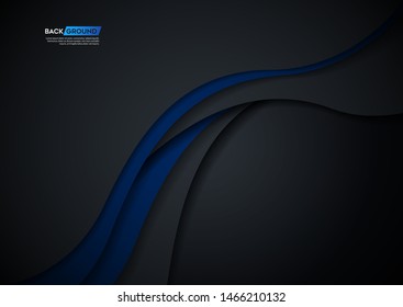 blue light arrow black with wavy mesh background Cover layout template