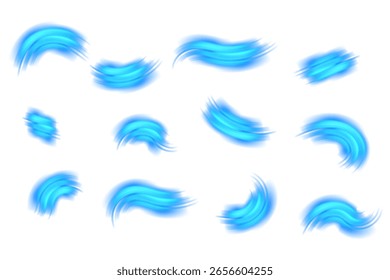 Blue Light Artistic Brush Stroke Set