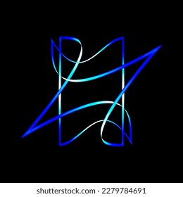 Blue light artline pattern on dark background.
