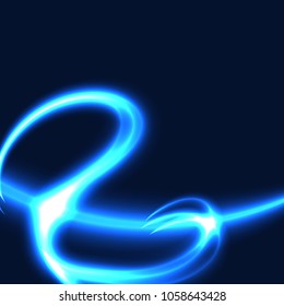 Blue light background curve line technology digital lighting background design for messages, presentations, brochures and flyers. Vector Illustration
