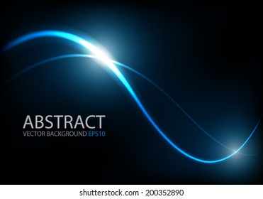 Blue light background curve line technology digital lighting art background for text and message design , vector