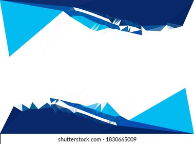blauer heller Hintergrund mit Origami-Dreiecken. Low-Poly-Stil. zukünftiger Hintergrund für verschiedene Zwecke, Poster, Banner, Cover, Karte, Vorlage, Landschaft, Website, Blog, Dekoration und Verpackung