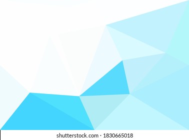 blue light background with origami triangles. low poly style. future background for various purposes, poster, banner, cover, card, template, landscape, website, blog, decoration and packaging