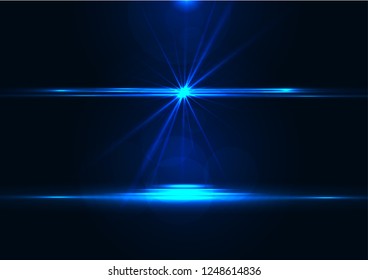 Blue light background in the shadow of beautiful darkness.