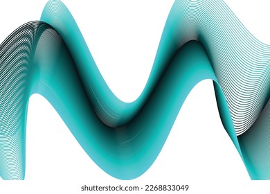 blue light and black lines. wave abstract background, suitable for landing page and computer desktop background. 3d vector