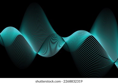 blue light and black wave abstract background, suitable for landing page and computer desktop background. 3d vector