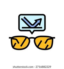 Vector Luz azul que bloquea la muestra de los vidrios del icono del color. Luz azul que bloquea la muestra de los vidrios