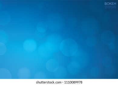 Blue light blurred bokeh for background. Vector illustration.
