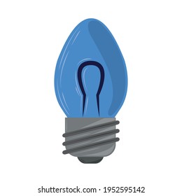 blue light bulb electric isolated