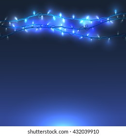 blue light bulb. Garland light vector