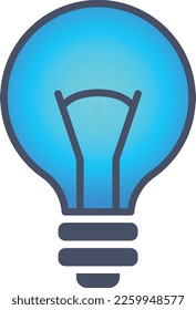 Blue light bulb icon. Electric lamp logo
