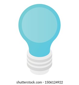 Blue light bulb icon. Isometric of blue light bulb vector icon for web design isolated on white background