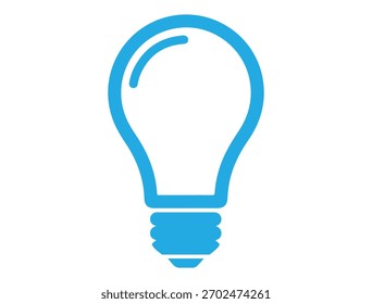 Bombilla azul, un diseño sencillo y limpio que representa ideas, innovación y soluciones, ideal para proyectos tecnológicos, empresariales y creativos