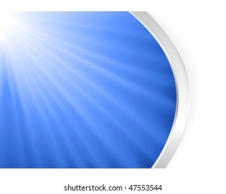 Das blaue Licht brach aus, und das Licht kam aus der linken oberen Ecke. Abstrakter Hintergrund. Verwendung von Mischungen, Beschneidungsmasken, linearen Farbverläufen und globalen Farben.