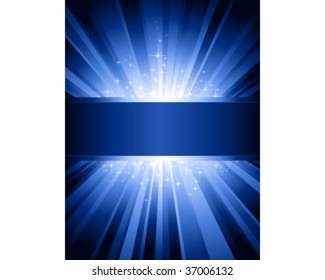 Blue light burst with sparkling stars and space for your message. 1 linear gradient, 7 global colors for easy change of color scheme. Artwork grouped and layered.