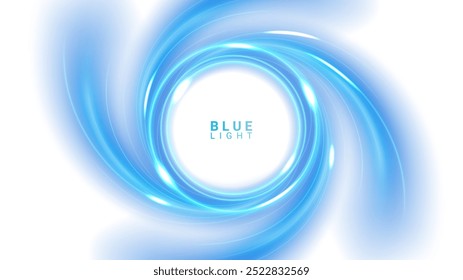 Blue Light Circle Effect Isolated on White Background, Vector Illustration