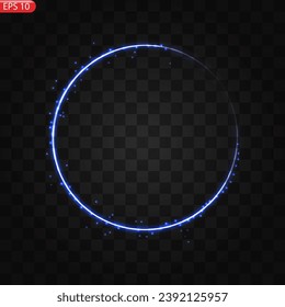 Blue light circles glow effect, sparkling blue
