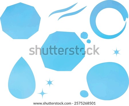 Blue light blue cold image motif material