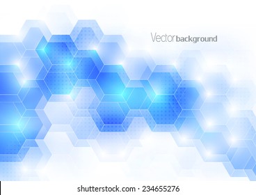 Blue light color abstract digital geometric template.  Cover design template layout for corporate business card, book, booklet, brochure, flyer, poster, banner. Vector