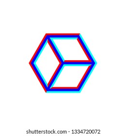 Blue Light Cube Box Hexagon Bright Color Effect Logo Design Inspiration