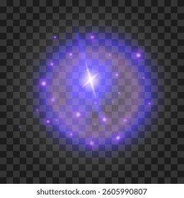 Blue light effect isolated on transparent background. Vector illustration.