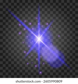 Blue light effect isolated on transparent background. Vector illustration.