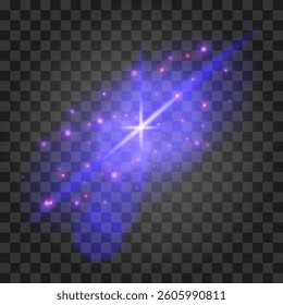 Blue light effect isolated on transparent background. Vector illustration.
