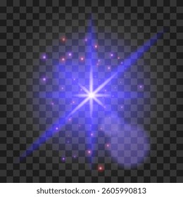 Blue light effect isolated on transparent background. Vector illustration.