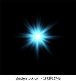 blue light effect on black background. vector illustration