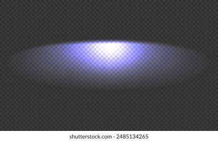 Blue light effect oval. Glare. Flash. Glitter shining star, glowing spark.  Light beam, ray. 