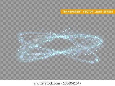 Blue light effect. Stardust  glitter. Sparkle star dust vector illustration