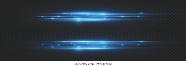 Blue light effects, neon flashes of lines.