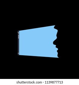 Blue light exposure. Smartphone screen exposure. Teenager using smartphone in the darkness. Blue light. Vector isolated illustration. 