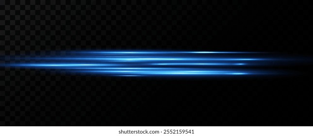 blaues Licht und sich schnell bewegende Streifen auf schwarzem Hintergrund