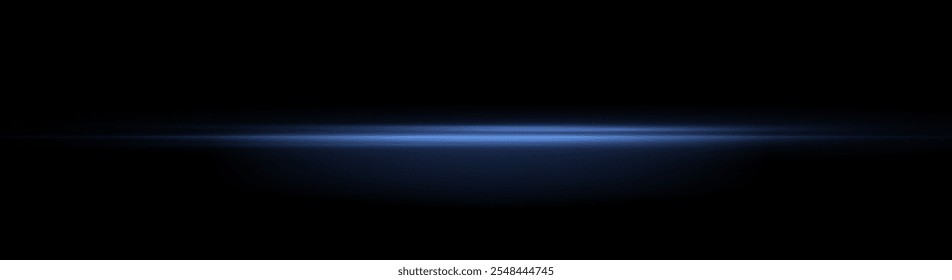 Blue light flares, beams, blue line, rays.  Realistic sun rays. Sun ray glow abstract shine light effect starburst beam sunshine glowing isolated image. 