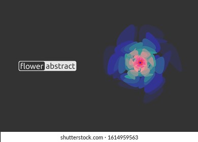 blue light floral abstract vector display