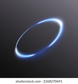 Blue light frame with flickering effects. Luminous technological background. Space for your text or product.