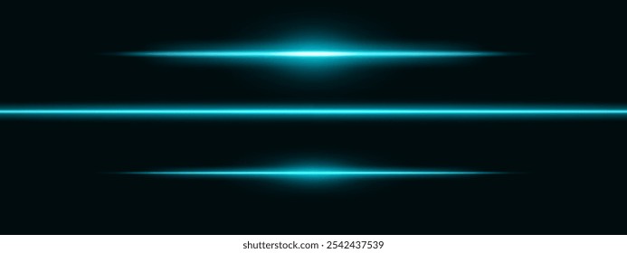 Haz de luz azul. Un reflejo de haz Horizontal agudo. Diseños de ciencia ficción, transiciones de luz o efectos futuristas. Rayas de luz brillante y efectos de neón. Fondo de Fondo de pantalla de brillo dinámico