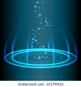 Blue light glowing