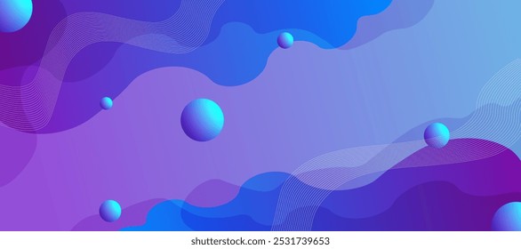 Blue and light blue gradient background with color full bubbles, abstract background vector illustration 