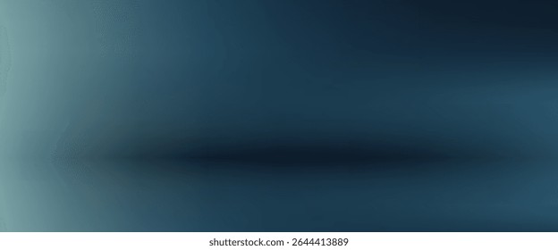Blue light gradient wall background and floor, Effect cool tone wallpaper, Diffused beam of light