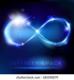 Blue light infinity symbol background