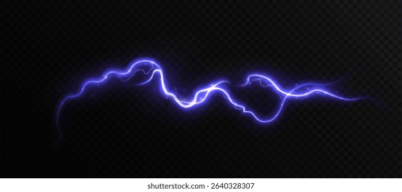 Blue light lightning with wave-like glow and energetic sparks on a dark background. Suitable for special effects, fantasy, game interfaces and dynamic visualizations.