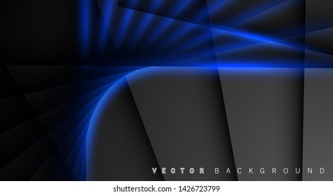 Blue light line shadow dark grey luxury background
