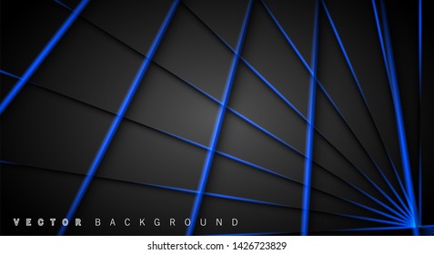 Blue light line shadow dark grey luxury background
