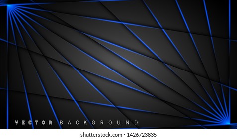 Blue light line shadow dark grey luxury background
