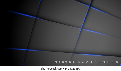 Blue light line shadow dark grey luxury background
