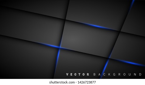 Blue light line shadow dark grey luxury background
