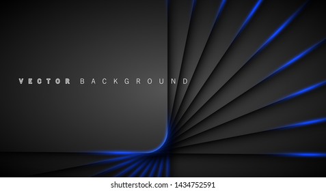 Blue light line shadow dark grey luxury background
