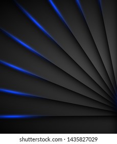 Blue light line shadow dark grey luxury background
